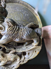 Load image into Gallery viewer, Antique Carved Chinese Soapstone Incense Burner With Foo Dogs