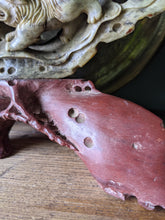 Load image into Gallery viewer, Antique Carved Chinese Soapstone Incense Burner With Foo Dogs