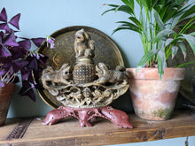 Load image into Gallery viewer, Antique Carved Chinese Soapstone Incense Burner With Foo Dogs