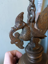 Load image into Gallery viewer, Antique Indian Hanging Bronze Deccan / Diya Oil Lamp