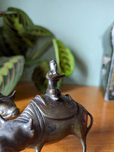 Load image into Gallery viewer, Pair of 19th Century Chinese Bronze Ox Incense Censers