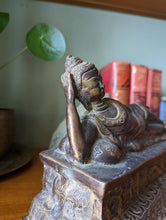 Load image into Gallery viewer, 19th century Thai Bronze Reclining Buddha Sculpture on Base