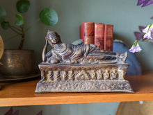 Load image into Gallery viewer, 19th century Thai Bronze Reclining Buddha Sculpture on Base