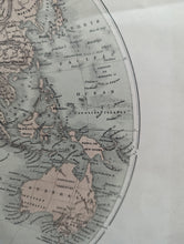 Load image into Gallery viewer, 1858 Original James Virtue Map of the Eastern Hemisphere ( Asia, Africa, Australia )