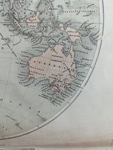 Load image into Gallery viewer, 1858 Original James Virtue Map of the Eastern Hemisphere ( Asia, Africa, Australia )
