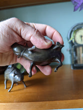 Load image into Gallery viewer, Pair of 19th Century Chinese Bronze Ox Incense Censers