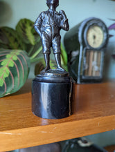 Load image into Gallery viewer, R Moret Bronze Sculpture of Boy Smoking Pipe
