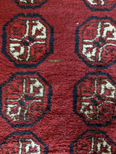 Load image into Gallery viewer, 3'7"x6'3" Hand Knotted Antique Wool Tekki Bokhara Rug - 190x116