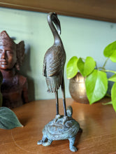 Load image into Gallery viewer, Japanese Bronze Figure of a Crane on a Turtle, 19th Century