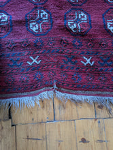 Load image into Gallery viewer, 3'7"x6'3" Hand Knotted Antique Wool Tekki Bokhara Rug - 190x116