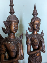 Load image into Gallery viewer, Pair of Thai Bronze Kinnari / Kinnara Statues