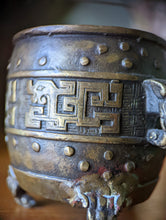 Load image into Gallery viewer, Chinese 18th/19th C Scholar’s Desk Censer Archaic Design Xuande Mark