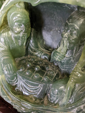 Load image into Gallery viewer, Carved Jade Go Players Under Apple Tree