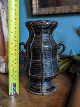 Load image into Gallery viewer, Antique Japanese Bronze Basket Vase