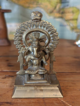 Load image into Gallery viewer, Small Indian Brass Statue of Hindu Deity Ganesh