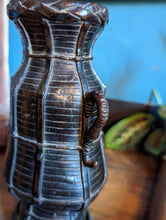 Load image into Gallery viewer, Antique Japanese Bronze Basket Vase