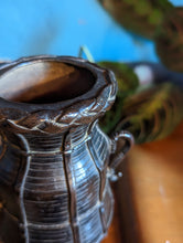 Load image into Gallery viewer, Antique Japanese Bronze Basket Vase