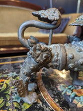 Load image into Gallery viewer, Antique Tibetan Bronze Foo Dog Figurine
