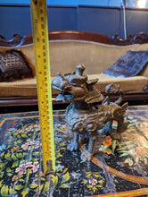 Load image into Gallery viewer, Antique Tibetan Bronze Foo Dog Figurine