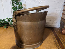 Load image into Gallery viewer, Vintage English Brass Helmet Coal Scuttle