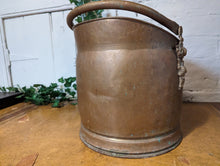 Load image into Gallery viewer, Vintage English Brass Helmet Coal Scuttle