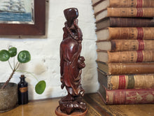 Load image into Gallery viewer, Early 20thC Chinese Rosewood Carving - Shouxing Shou Xing