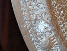 Load image into Gallery viewer, Vintage SriLankan Embossed Brass Charger / Tray