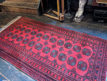 Load image into Gallery viewer, 7'1"x3'6" Vintage Afghan Ersari Hand Knotted Wool Rug - 217 x 108cm - Red