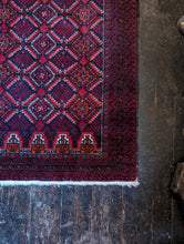 Load image into Gallery viewer, 5'5" x 3' Antique Afghan Hand Knotted Wool Baluch Rug - 166cm x 90cm