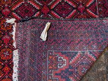 Load image into Gallery viewer, 5'5" x 3' Antique Afghan Hand Knotted Wool Baluch Rug - 166cm x 90cm