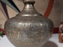 Load image into Gallery viewer, Antique Indian Engraved Brass Surahi / Vase