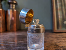 Load image into Gallery viewer, Antique Victorian Solid Silver Cut Glass Large Perfume Bottle
