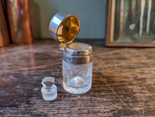 Load image into Gallery viewer, Antique Victorian Solid Silver Cut Glass Large Perfume Bottle