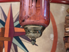Load image into Gallery viewer, Antique Victorian Cranberry Glass Hanging Hall Lantern
