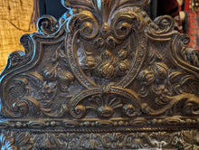 Load image into Gallery viewer, Antique Napoleon III French Beveled Brass Wood Mirror
