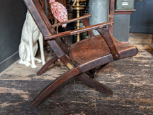 Load image into Gallery viewer, Pair of 1960's Angel Pazmino Teak and Leather Folding Chair - Aztec Design