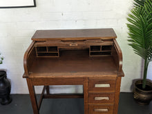 Load image into Gallery viewer, Edwardian Oak Roll Top Desk
