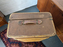 Load image into Gallery viewer, Antique Wooden Framed Steamer Trunk