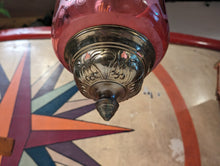 Load image into Gallery viewer, Antique Victorian Cranberry Glass Hanging Hall Lantern

