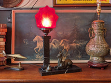 Load image into Gallery viewer, 1930's Art Deco Marble and Bronze Table Lamp