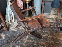 Load image into Gallery viewer, Pair of 1960's Angel Pazmino Teak and Leather Folding Chair - Aztec Design