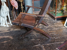 Load image into Gallery viewer, Pair of 1960's Angel Pazmino Teak and Leather Folding Chair - Aztec Design