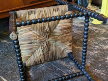 Load image into Gallery viewer, Antique Arts and Crafts Bobbin Turned Rush Corner Chair - C.1900