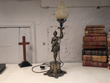 Load image into Gallery viewer, 1940's Art Nouveau Figural Torchiere Table Lamp