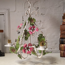 Load image into Gallery viewer, 1960's Italian Tole Ware Hanging Chandelier Pendant Light