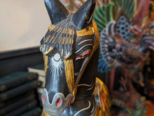 Load image into Gallery viewer, Large Colorful Balinese Horse Carving