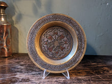 Load image into Gallery viewer, Damascene Brass Islamic Plait Inlaid Copper and Silver Mamluk Revival
