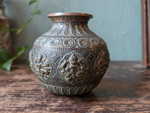 Load image into Gallery viewer, Antique Burmese Silver Inlaid Bronze Lota Vase