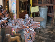 Load image into Gallery viewer, 19th.C Antique Swiss Black Forest Carved Wall Mirror