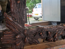Load image into Gallery viewer, 19th.C Antique Swiss Black Forest Carved Wall Mirror
